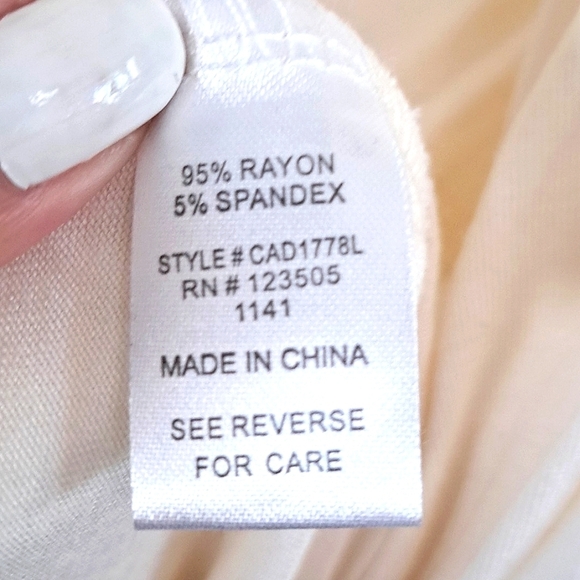 Culture Code Elegant Off White Wrap Dress Long Sleeve Size Large - Picture 5 of 6